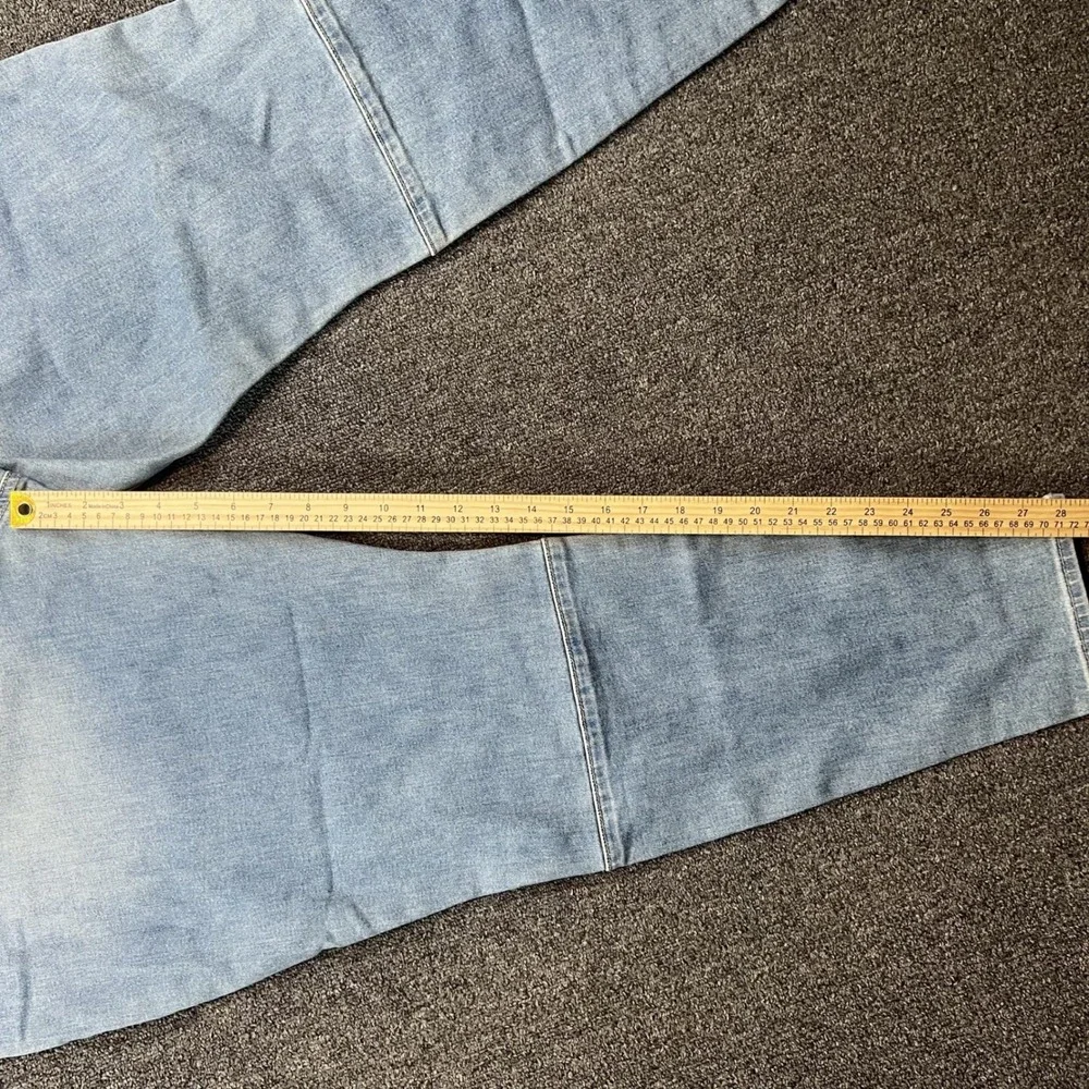 True Religion Halle Super Skinny Jeans W42 Light Wash Moto Paneled Streetwear